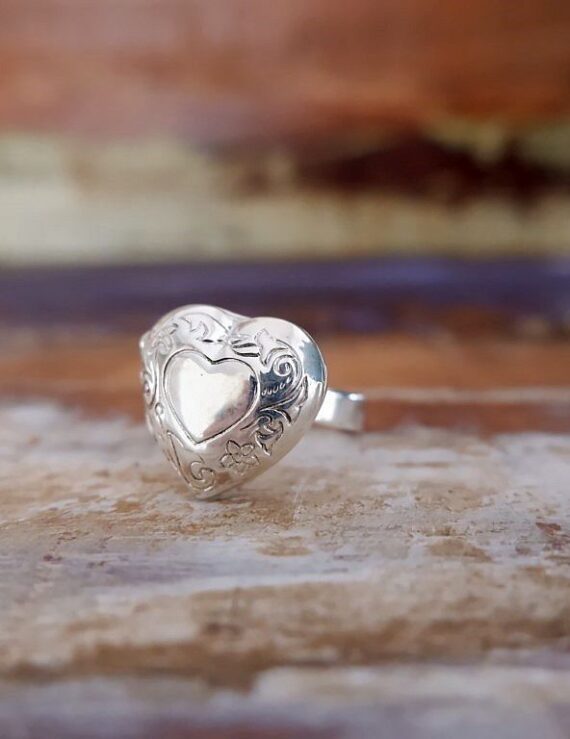Zilveren ring hartmedaillon - Revelery