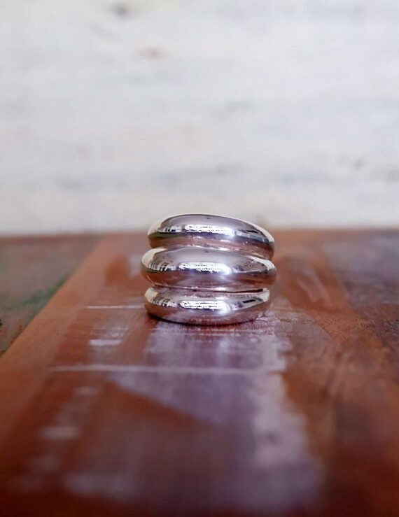 Zilveren ring met 3 lagen