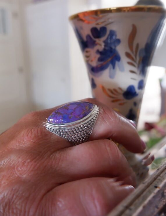Ring met paars copper Turkoois