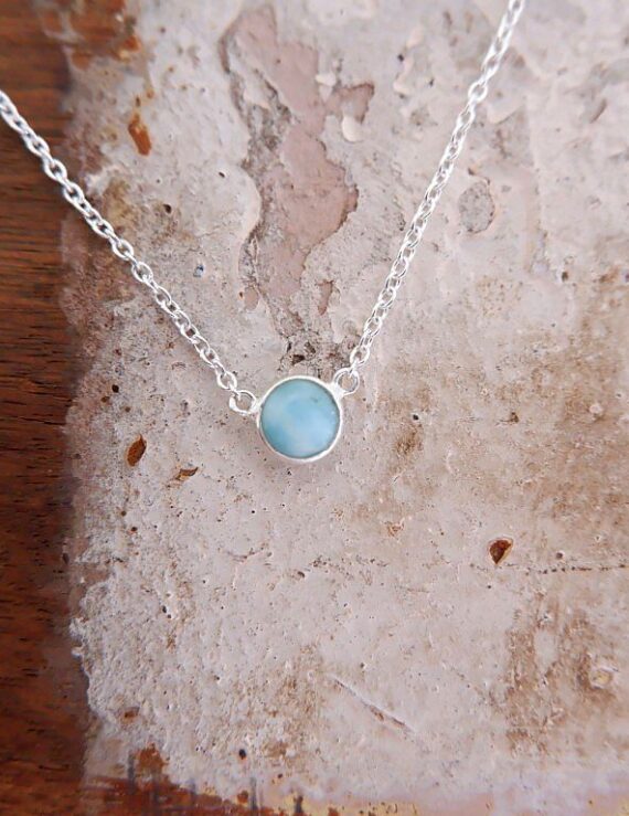 Zilveren ketting met Larimar