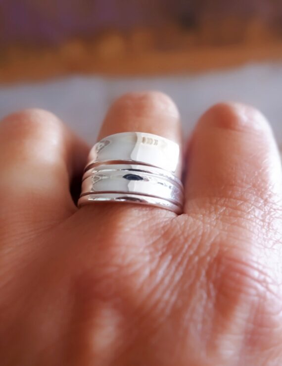 Zilveren ring met 4 lagen