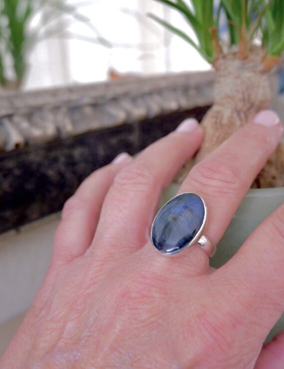 Zilveren ring met een Pietersiet steen
